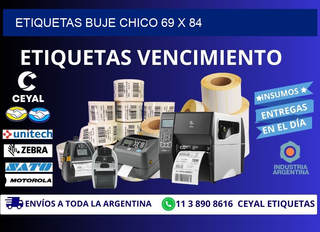 Etiquetas buje chico 69 x 84