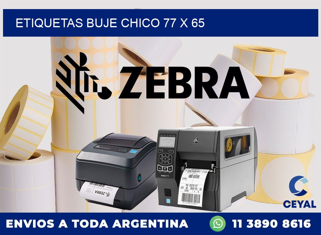 Etiquetas buje chico 77 x 65