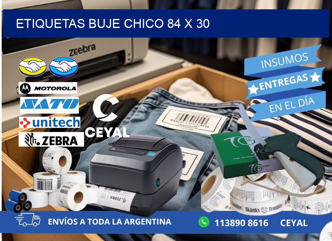 Etiquetas buje chico 84 x 30