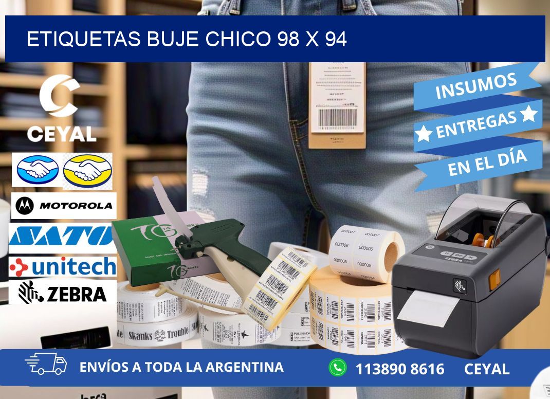 Etiquetas buje chico 98 x 94