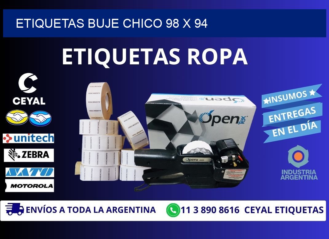 Etiquetas buje chico 98 x 94