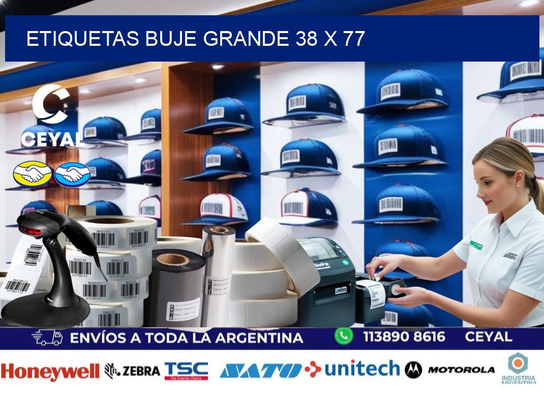 Etiquetas buje grande 38 x 77