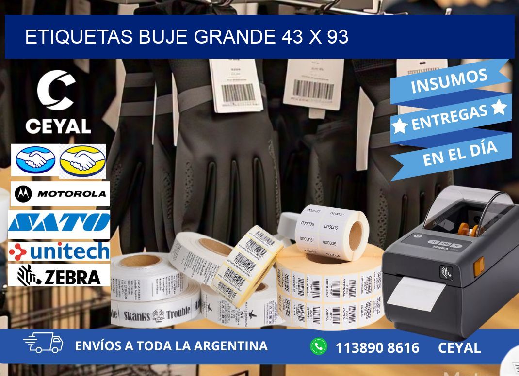 Etiquetas buje grande 43 x 93