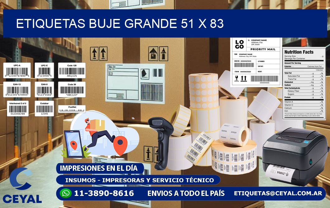 Etiquetas buje grande 51 x 83