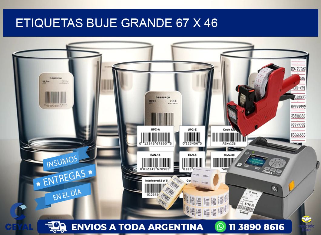 Etiquetas buje grande 67 x 46