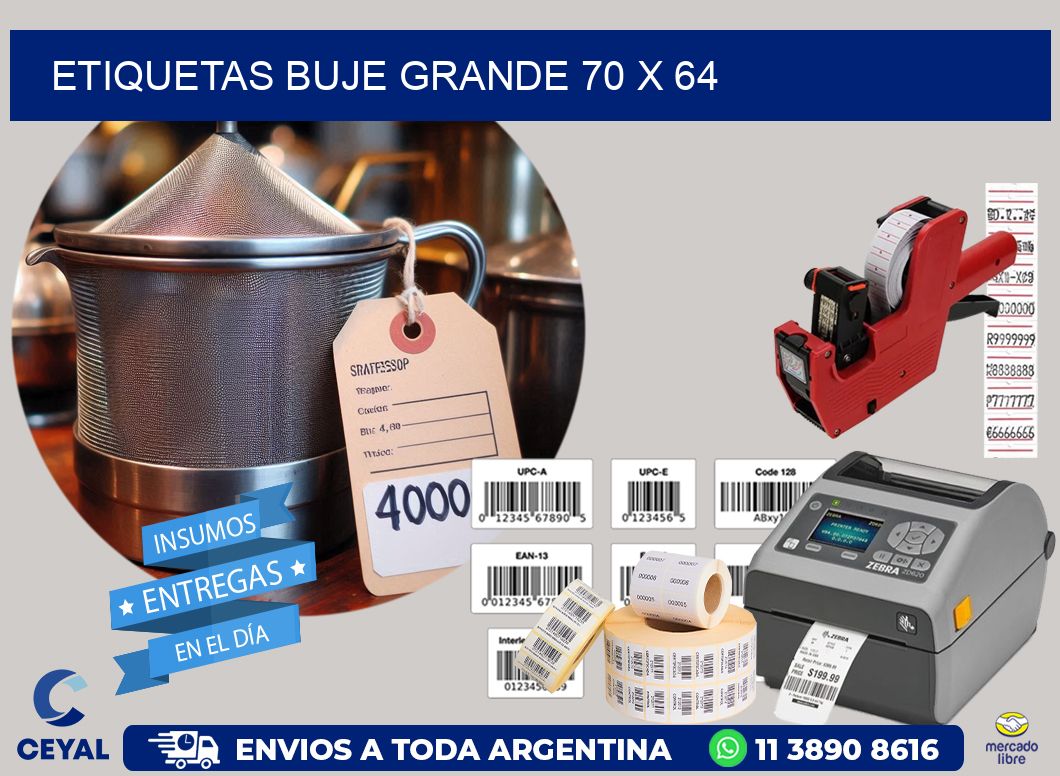 Etiquetas buje grande 70 x 64