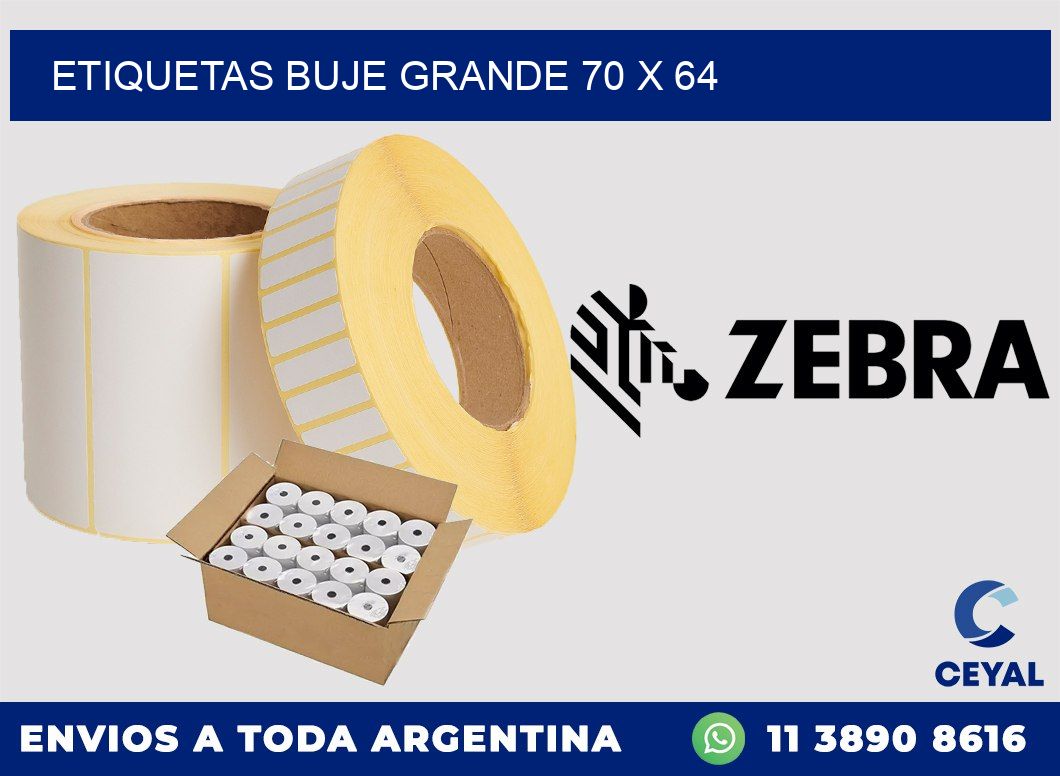 Etiquetas buje grande 70 x 64