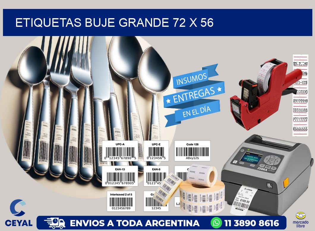 Etiquetas buje grande 72 x 56