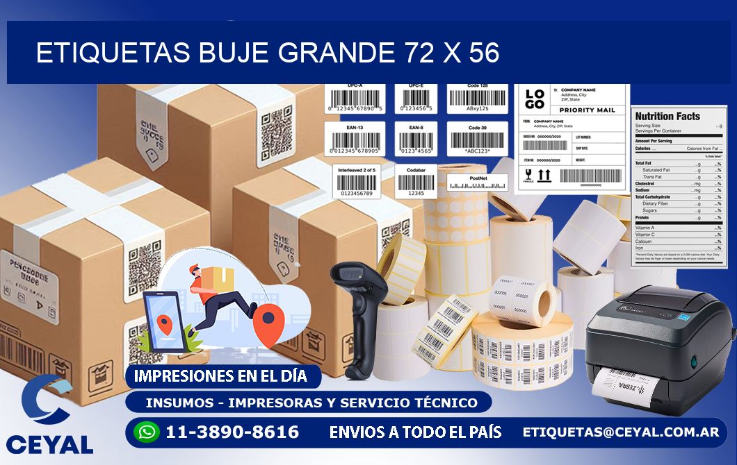 Etiquetas buje grande 72 x 56
