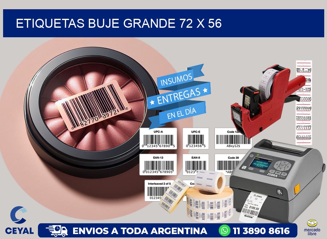 Etiquetas buje grande 72 x 56