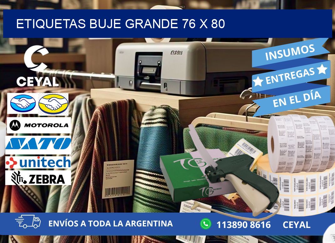 Etiquetas buje grande 76 x 80
