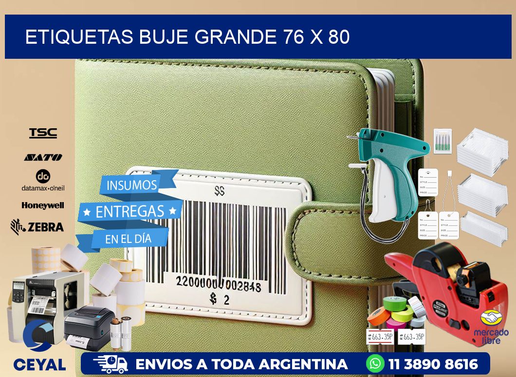 Etiquetas buje grande 76 x 80