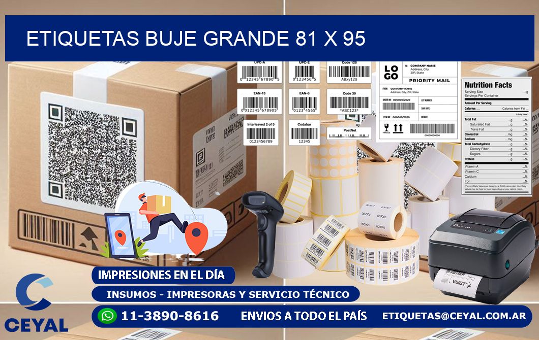 Etiquetas buje grande 81 x 95