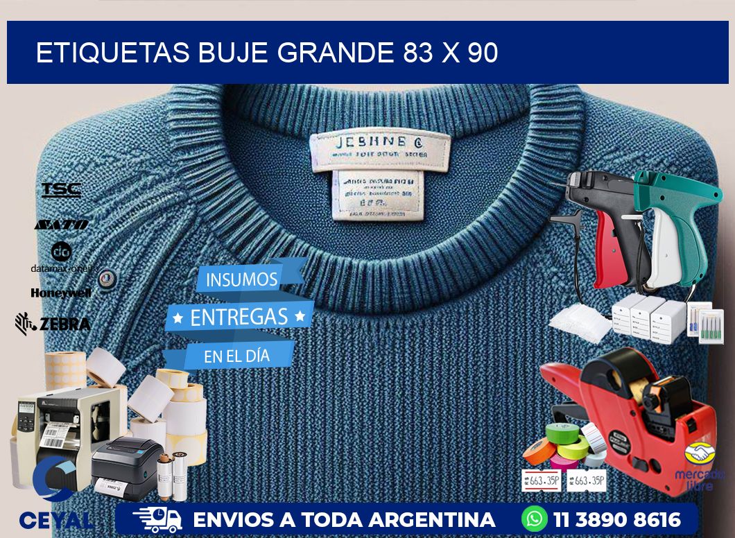 Etiquetas buje grande 83 x 90