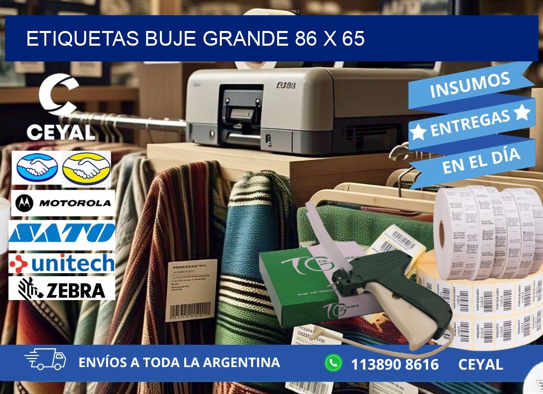 Etiquetas buje grande 86 x 65