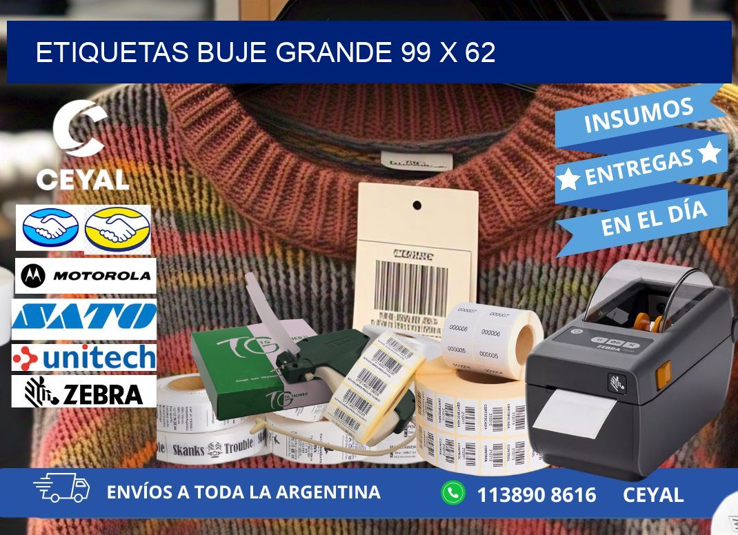 Etiquetas buje grande 99 x 62