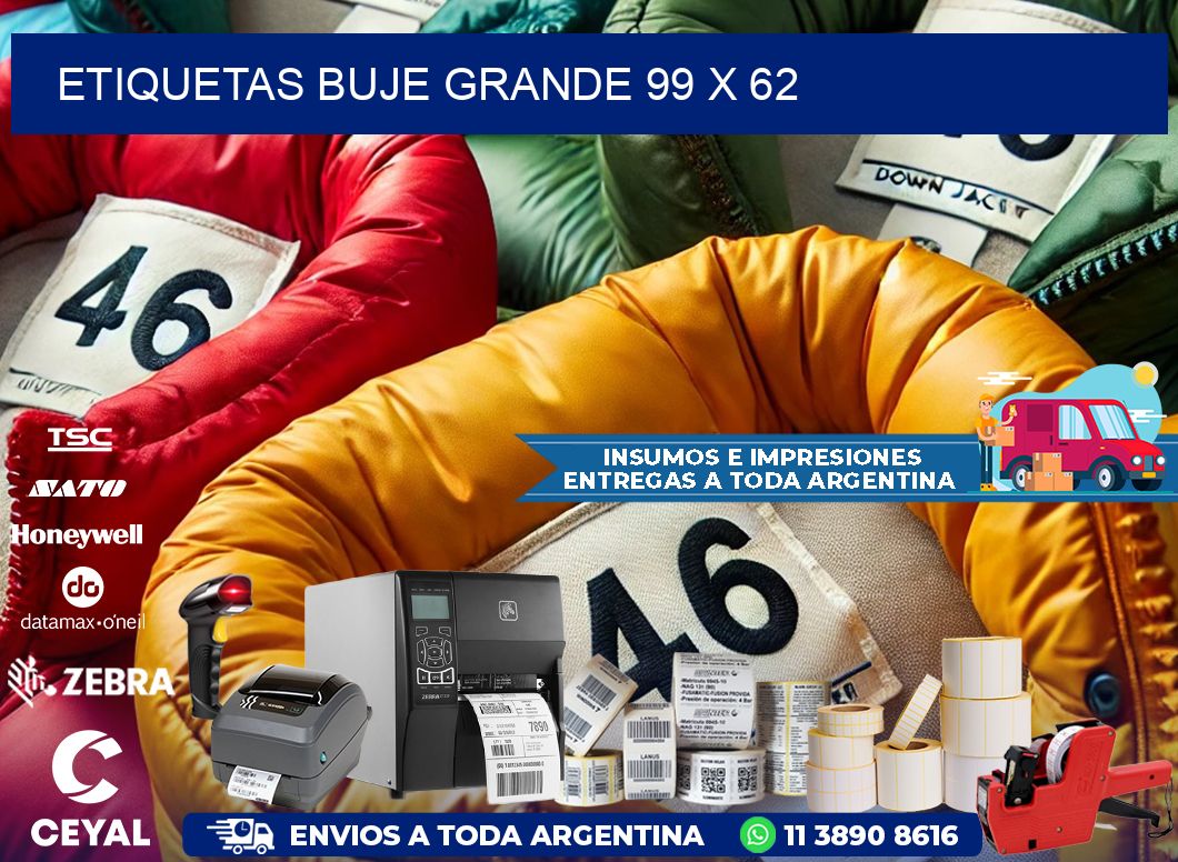 Etiquetas buje grande 99 x 62