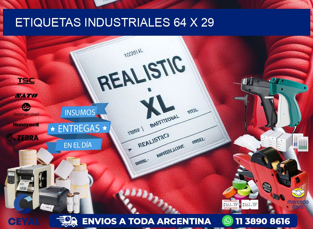 Etiquetas industriales 64 x 29