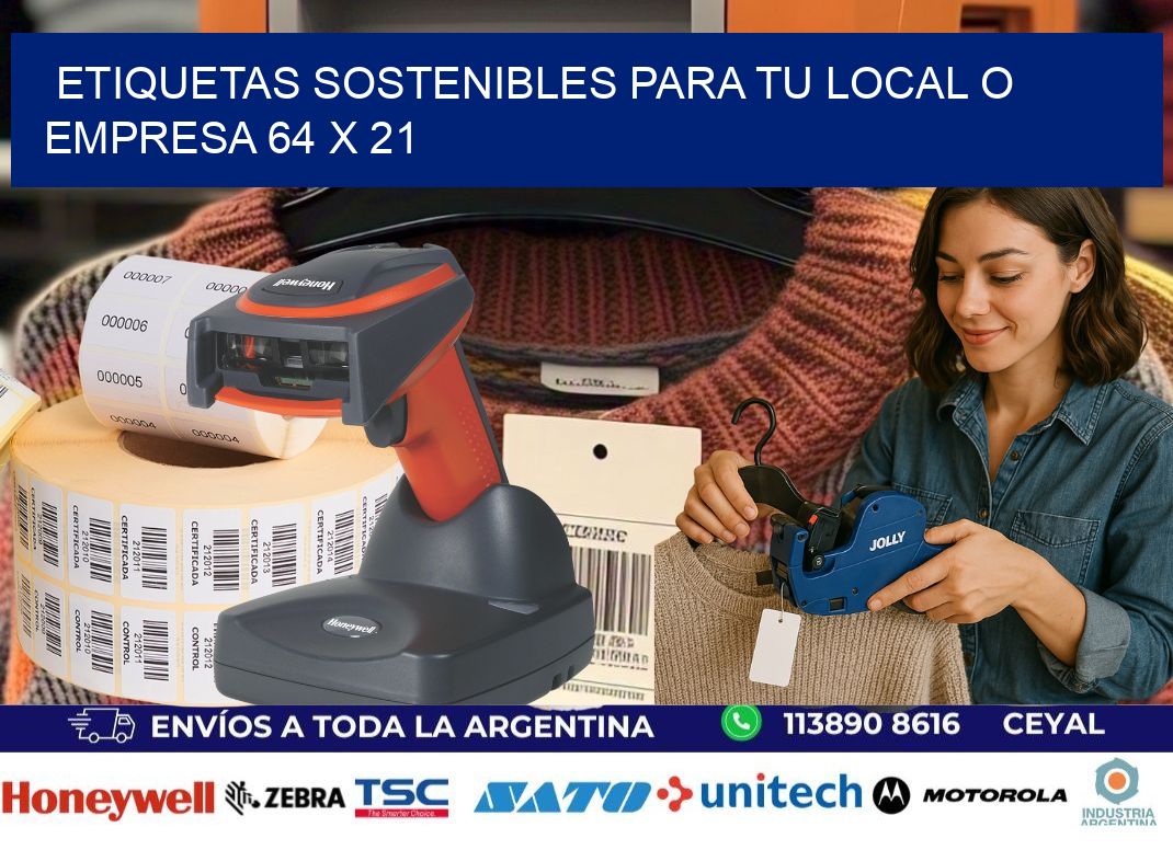 Etiquetas sostenibles para tu local o empresa 64 x 21