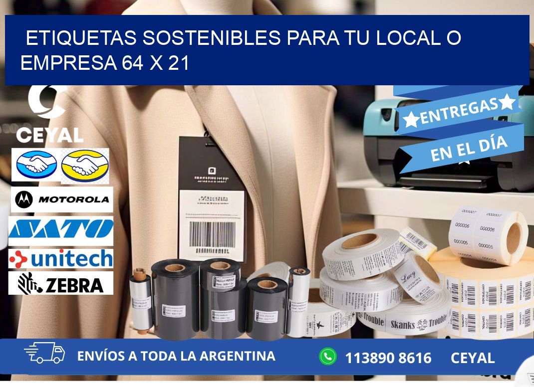 Etiquetas sostenibles para tu local o empresa 64 x 21