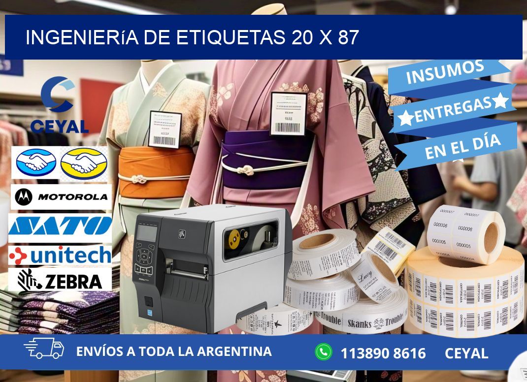 Ingeniería de etiquetas 20 x 87