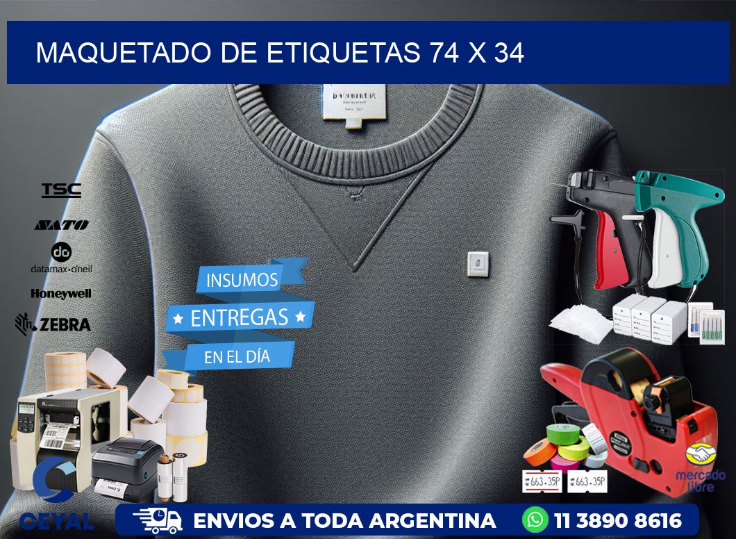 Maquetado de etiquetas 74 x 34