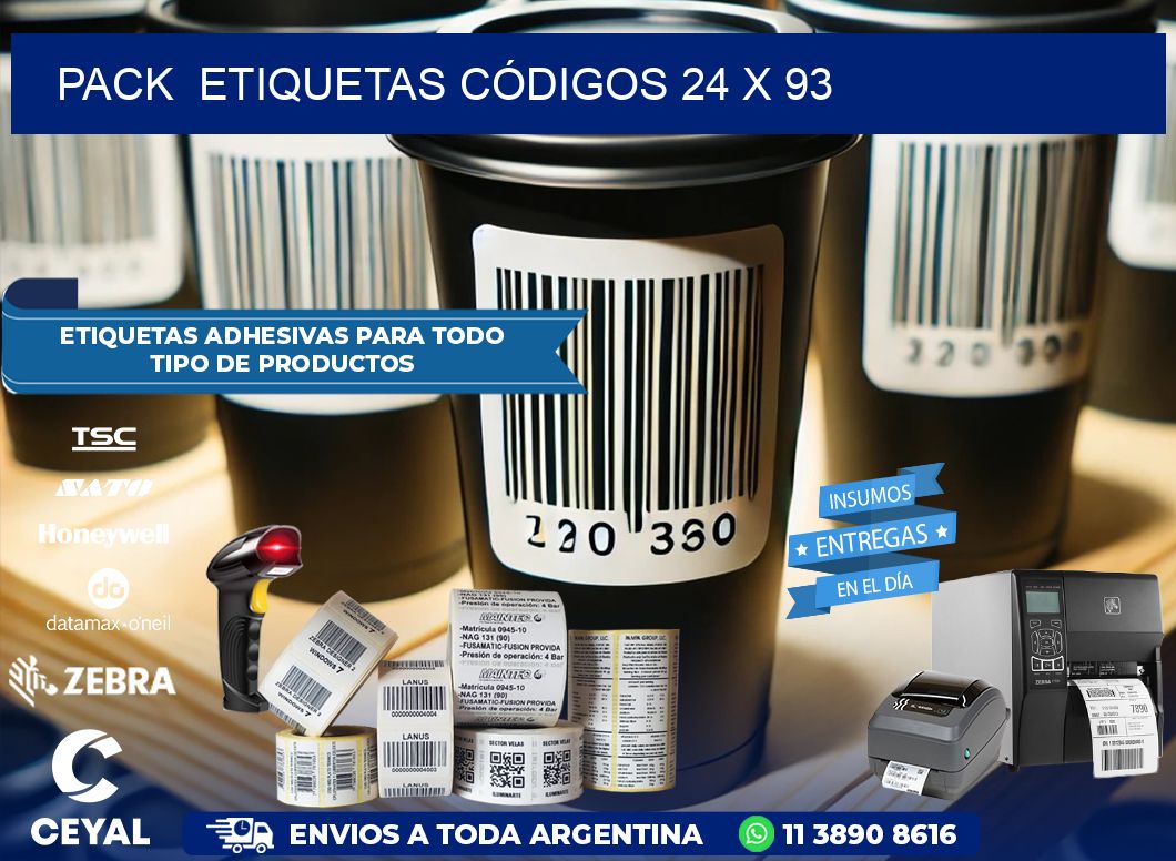 Pack  ETIQUETAS CÓDIGOS 24 x 93