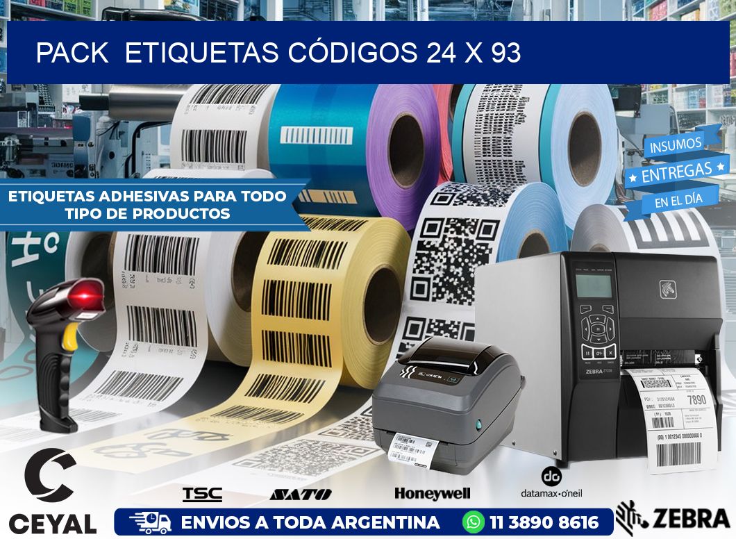Pack  ETIQUETAS CÓDIGOS 24 x 93