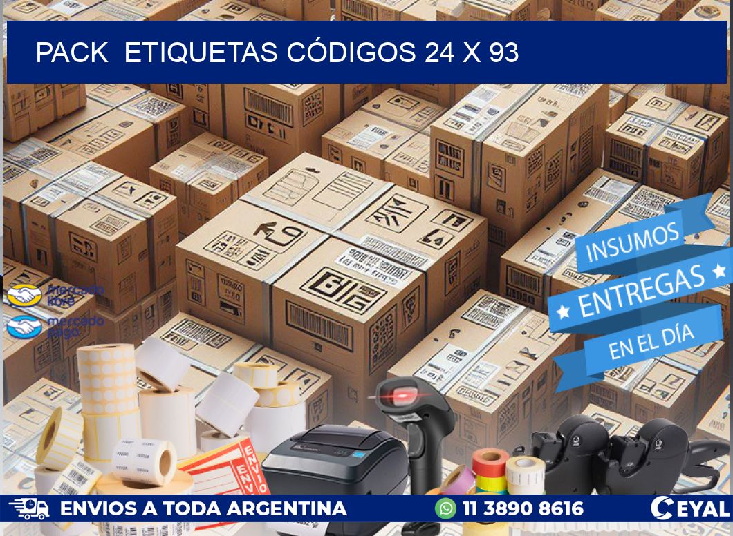 Pack  ETIQUETAS CÓDIGOS 24 x 93