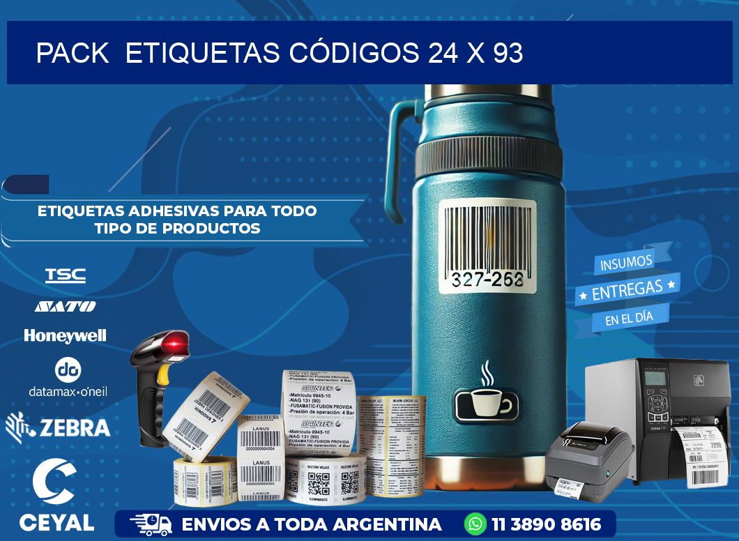 Pack  ETIQUETAS CÓDIGOS 24 x 93