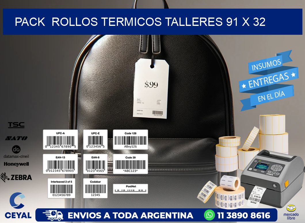 Pack  ROLLOS TERMICOS TALLERES 91 x 32