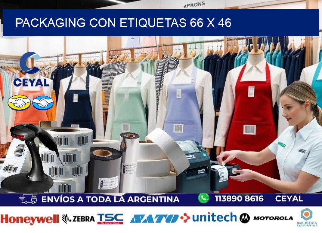 Packaging con etiquetas 66 x 46