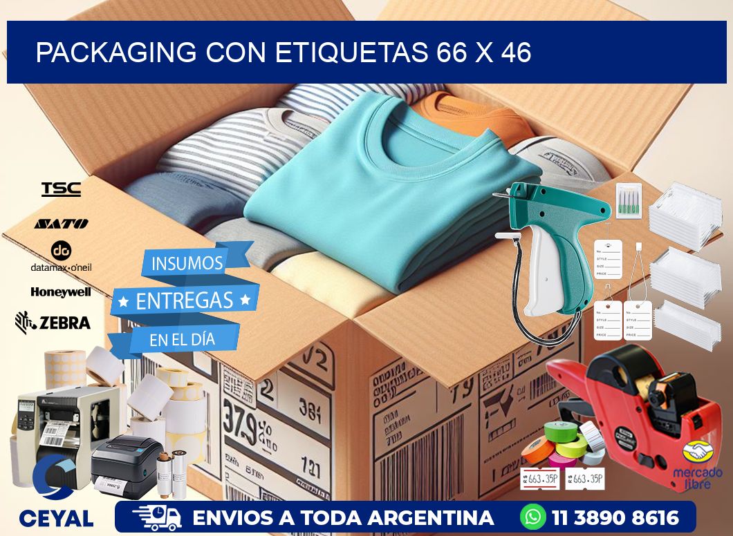 Packaging con etiquetas 66 x 46