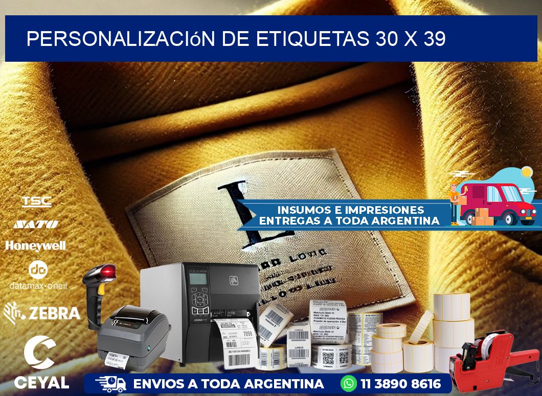 Personalización de etiquetas 30 x 39