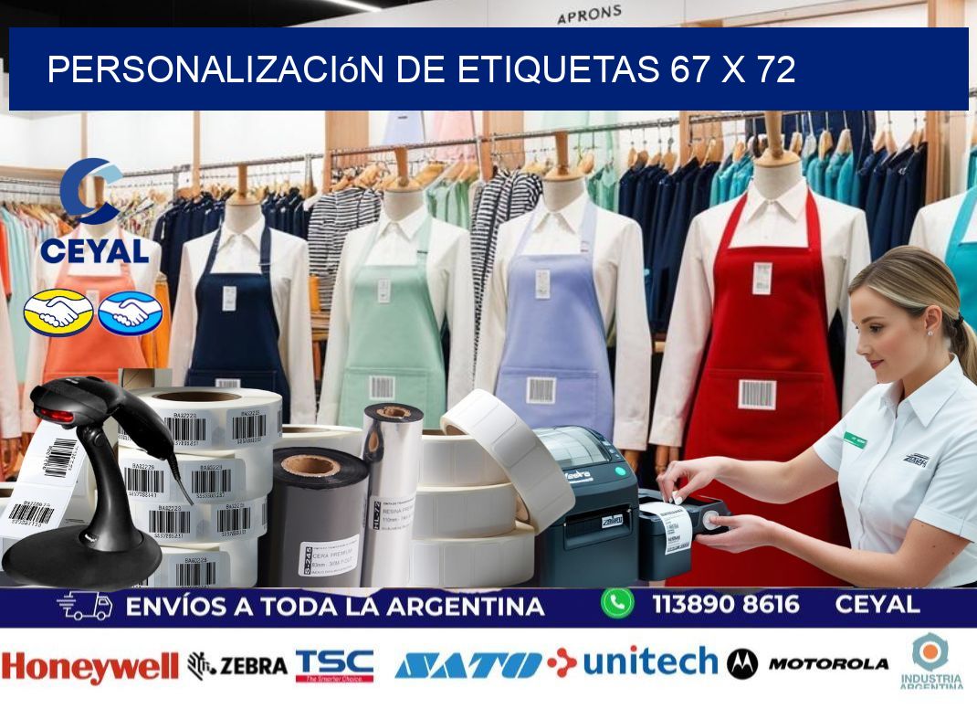 Personalización de etiquetas 67 x 72