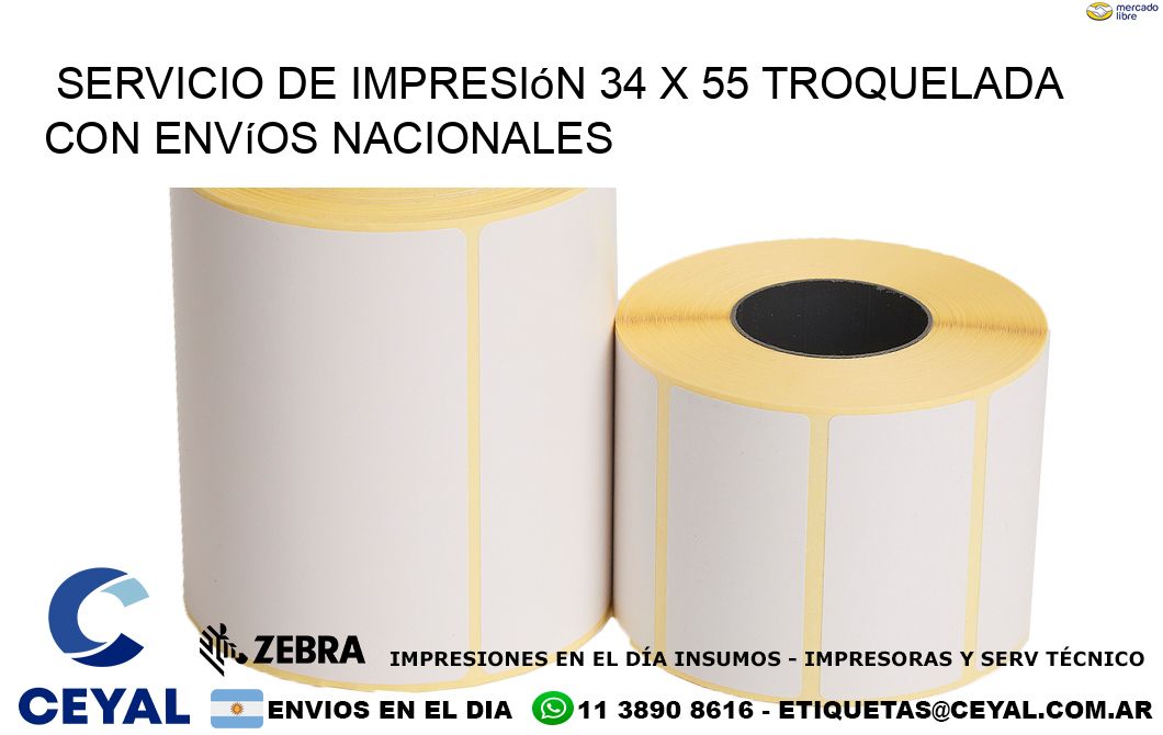 Servicio de impresión 34 x 55 troquelada con envíos nacionales