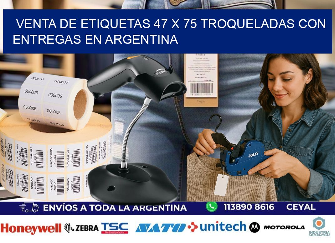 Venta de etiquetas 47 x 75 troqueladas con entregas en Argentina