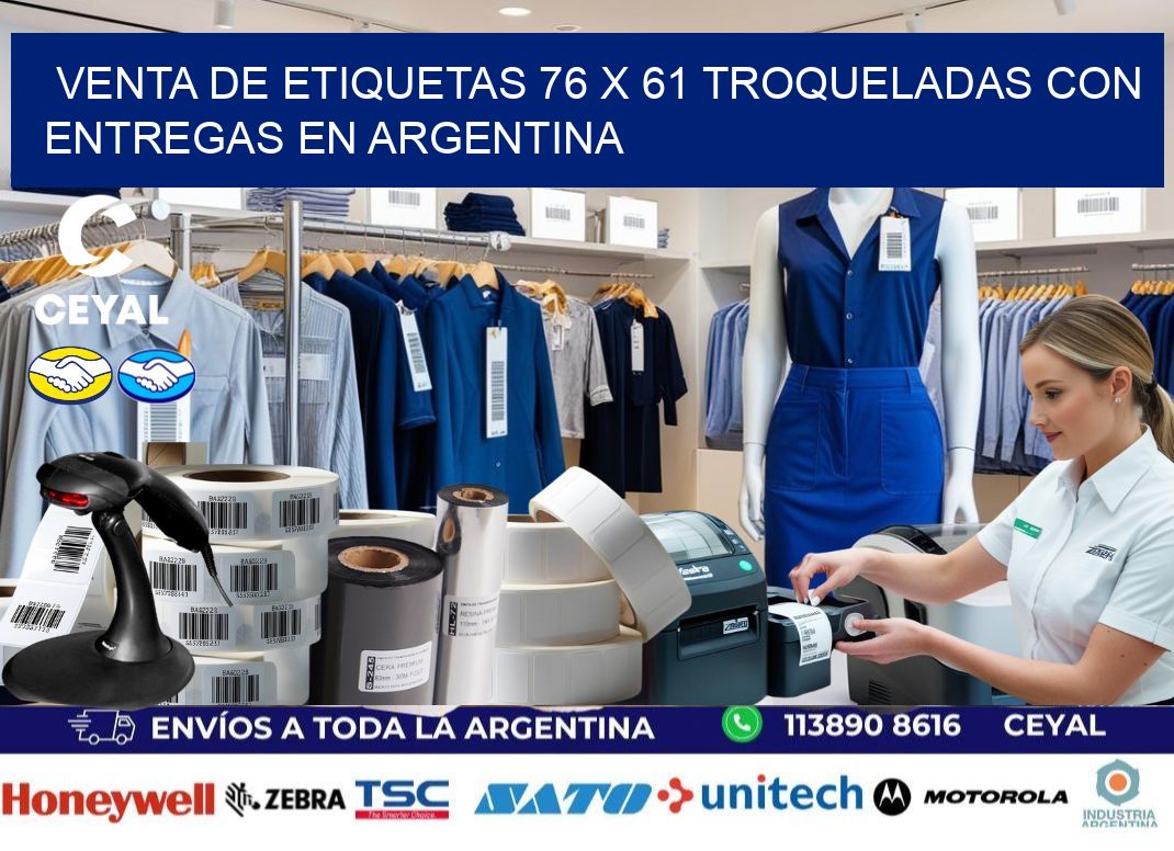 Venta de etiquetas 76 x 61 troqueladas con entregas en Argentina