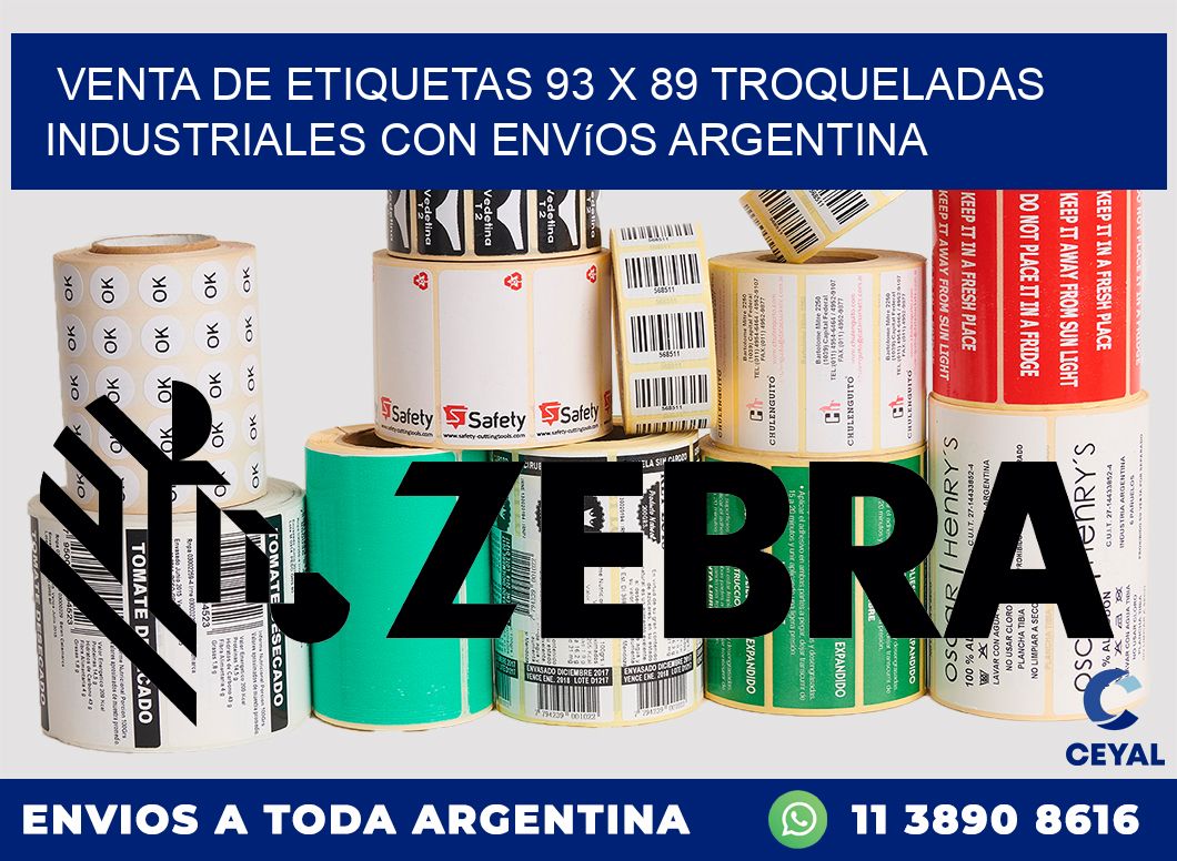 Venta de etiquetas 93 x 89 troqueladas industriales con envíos Argentina