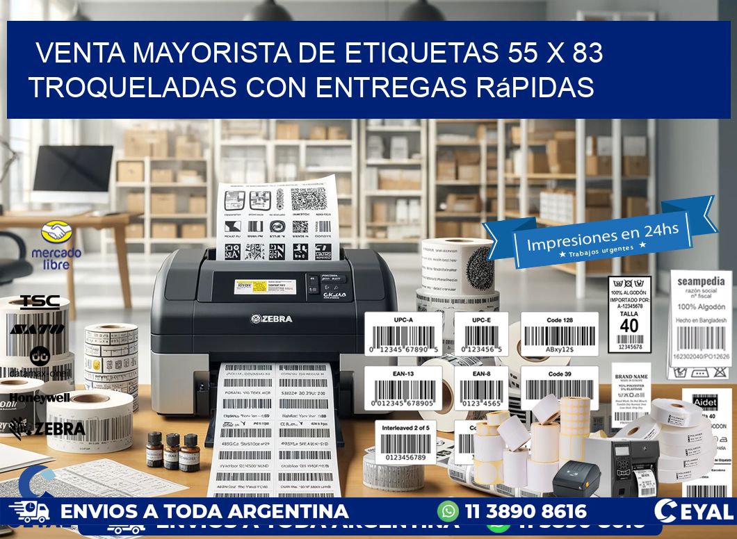 Venta mayorista de etiquetas 55 x 83 troqueladas con entregas rápidas