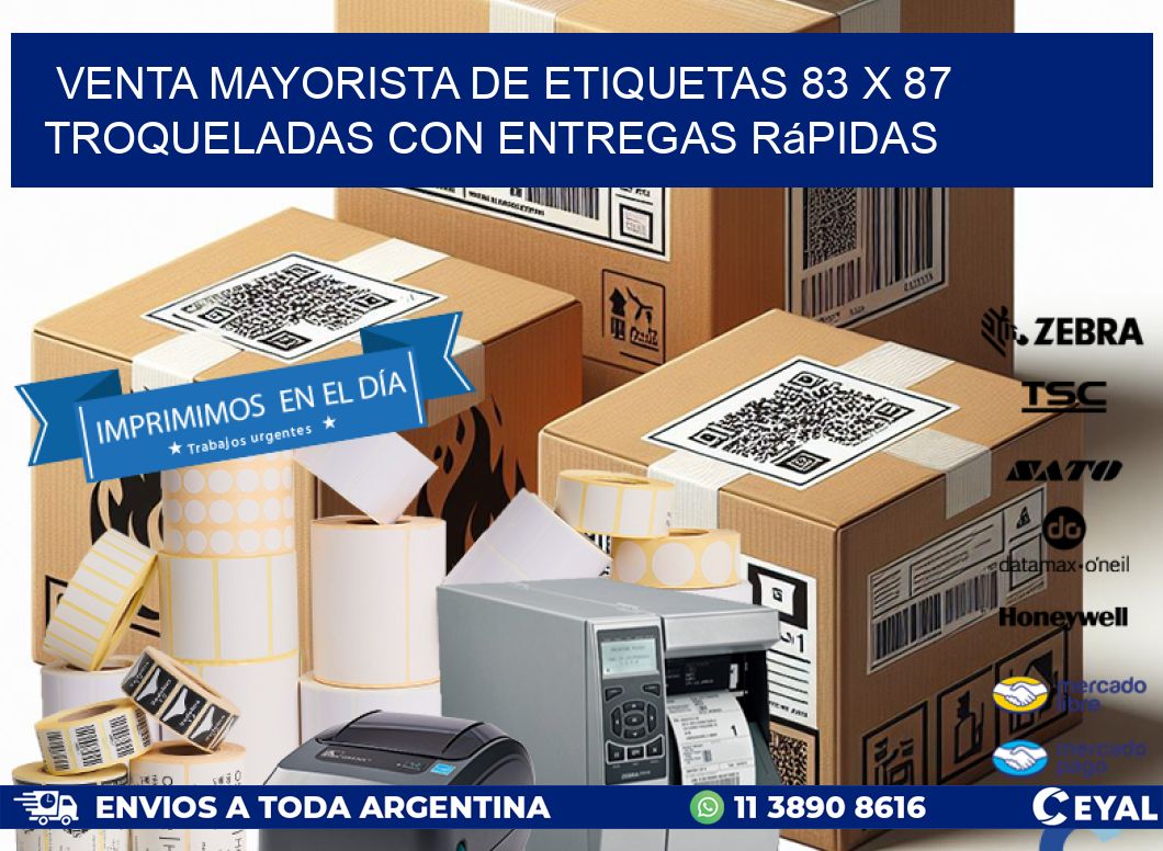 Venta mayorista de etiquetas 83 x 87 troqueladas con entregas rápidas