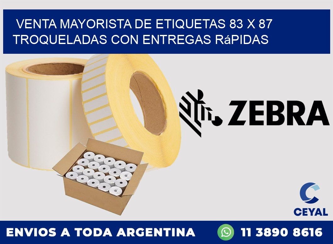 Venta mayorista de etiquetas 83 x 87 troqueladas con entregas rápidas