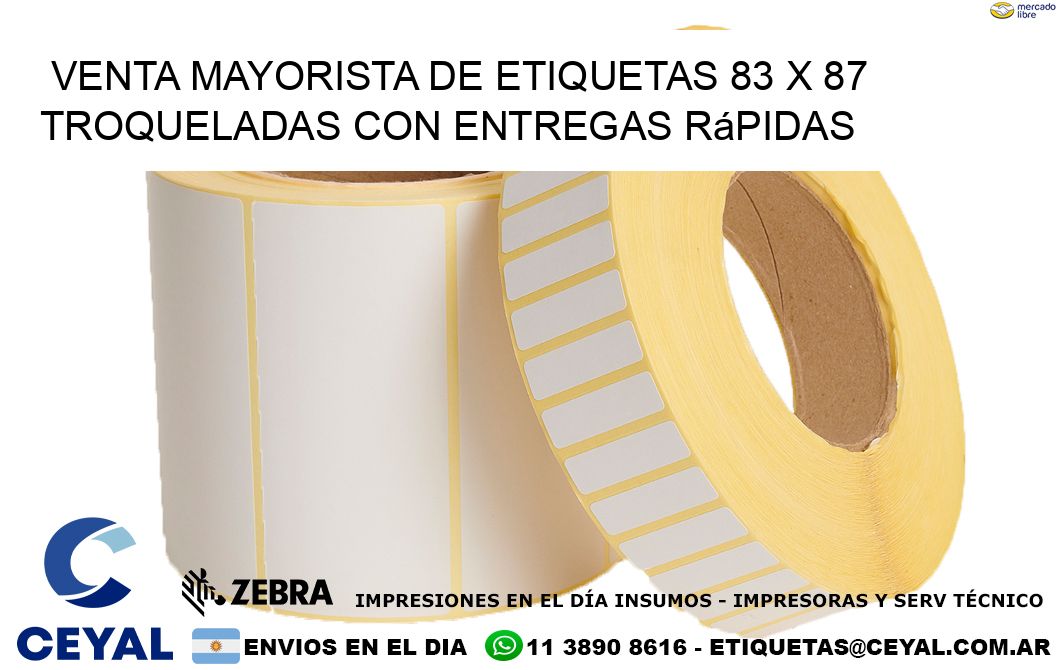 Venta mayorista de etiquetas 83 x 87 troqueladas con entregas rápidas