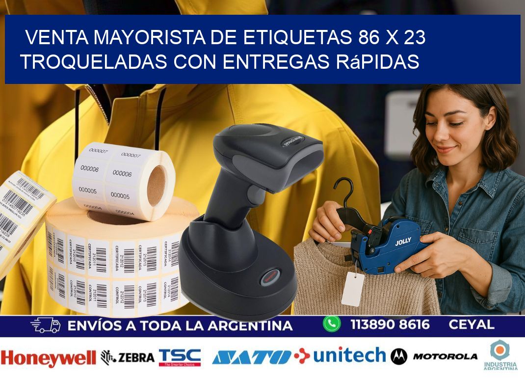 Venta mayorista de etiquetas 86 x 23 troqueladas con entregas rápidas
