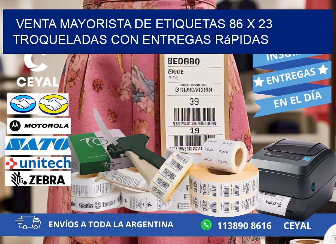 Venta mayorista de etiquetas 86 x 23 troqueladas con entregas rápidas