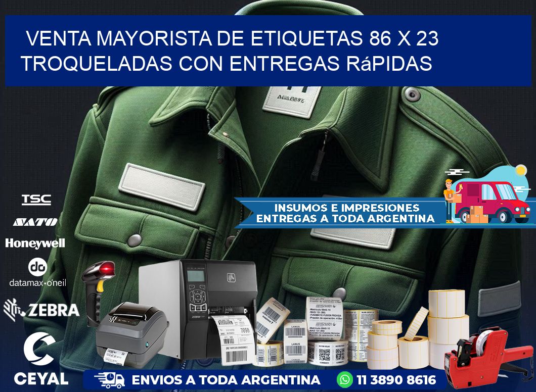 Venta mayorista de etiquetas 86 x 23 troqueladas con entregas rápidas
