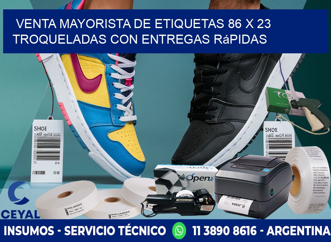 Venta mayorista de etiquetas 86 x 23 troqueladas con entregas rápidas