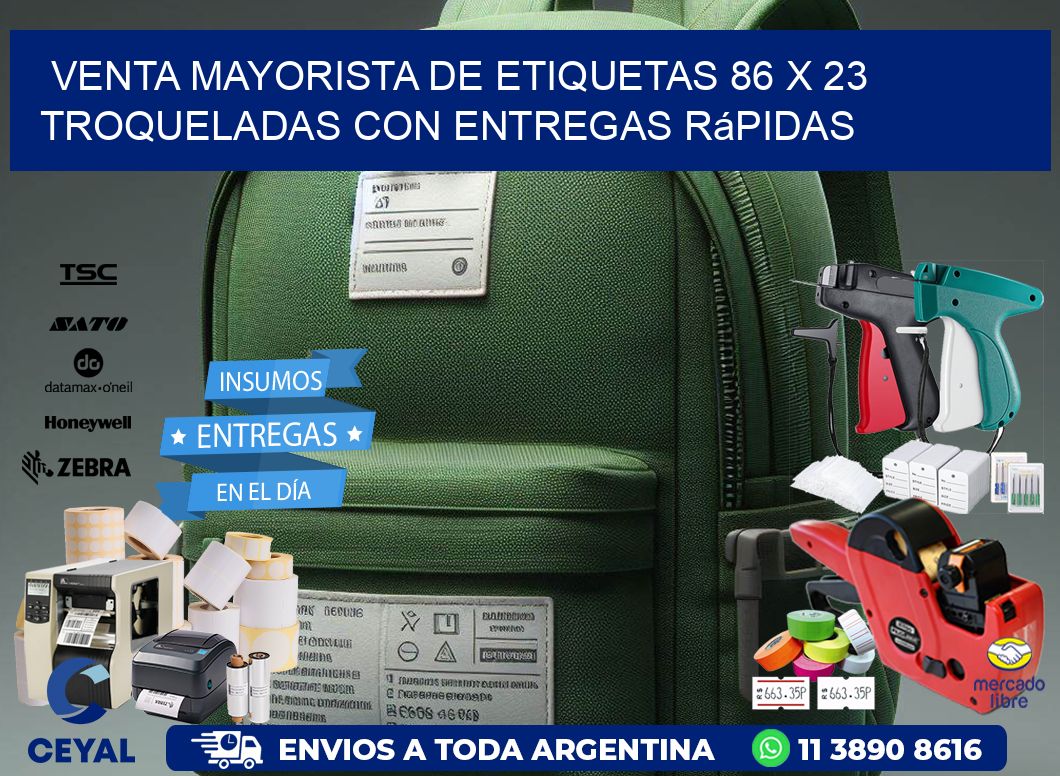 Venta mayorista de etiquetas 86 x 23 troqueladas con entregas rápidas