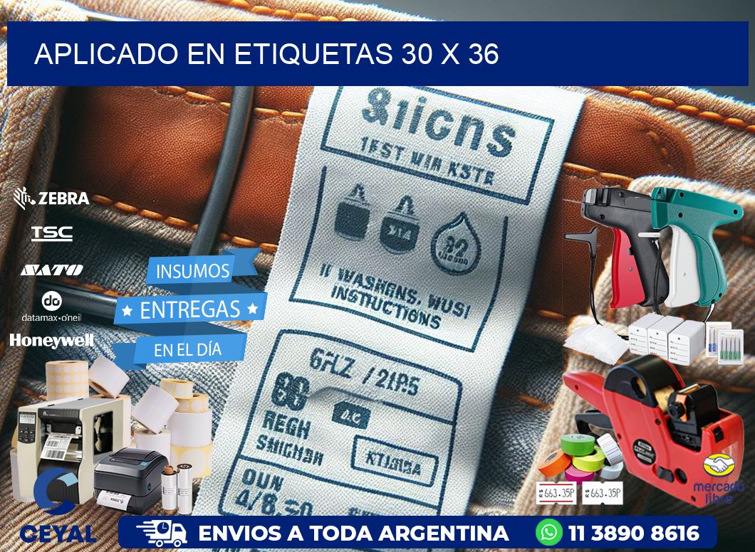aplicado en etiquetas 30 x 36