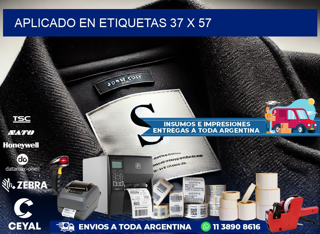 aplicado en etiquetas 37 x 57
